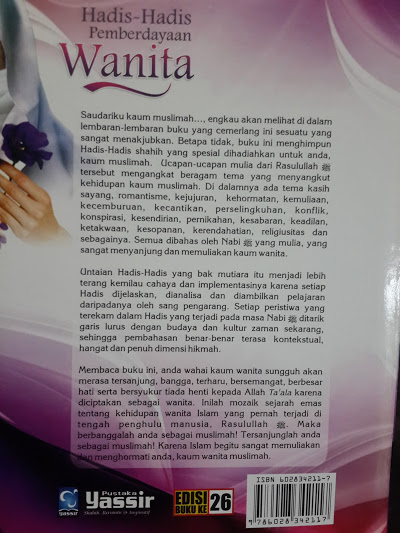 Buku Hadits-Hadits Pemberdayaan Wanita Cover 2