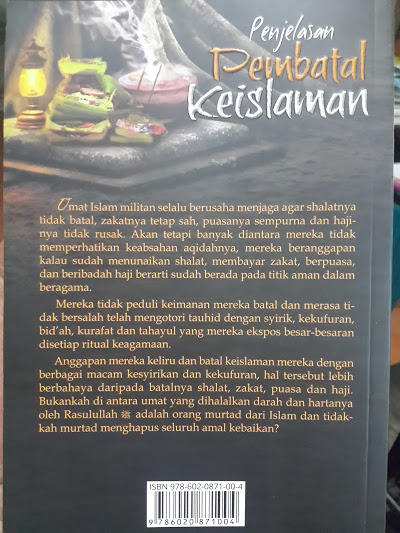 Buku Penjelasan Pembatal Keislaman Cover 2