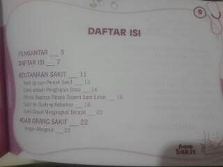 Buku Anak Adab Sakit Sesuai Tuntunan Nabi Daftar Isi