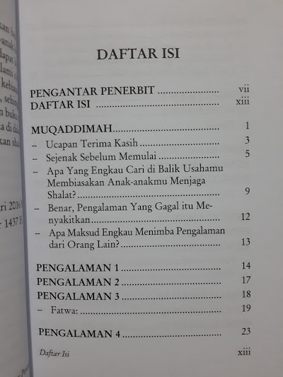 Buku Agar Anak Cinta Shalat Daftar Isi