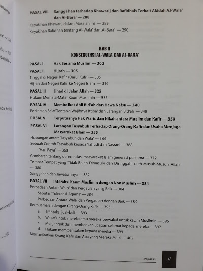 Buku Al-Wala' Wal Bara' Loyalitas Permusuhan Dalam Islam Daftar Isi