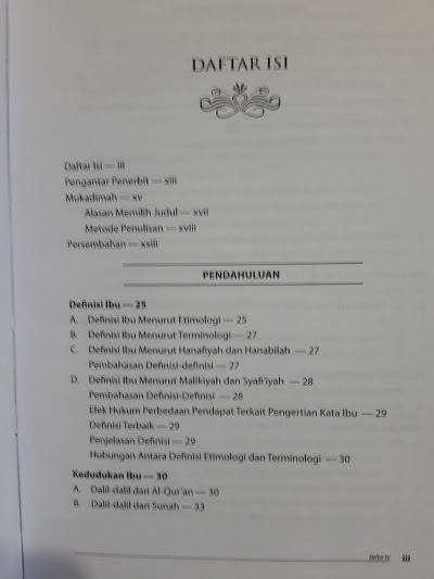 Buku Fikih Ibu Himpunan Hukum Islam Khas Ummahat Daftar Isi