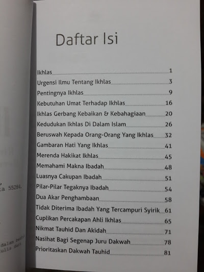 Buku Saku Ikhlas Ringan Diucapkan Berat Dipertahankan Daftar Isi
