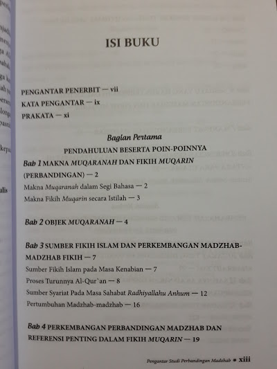 Buku Pengantar Studi Perbandingan Madzhab Daftar Isi