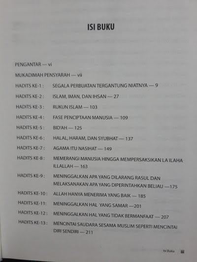 Buku Syarah Hadits Arbai'in Syaikh Al-Utsaimin Daftar Isi