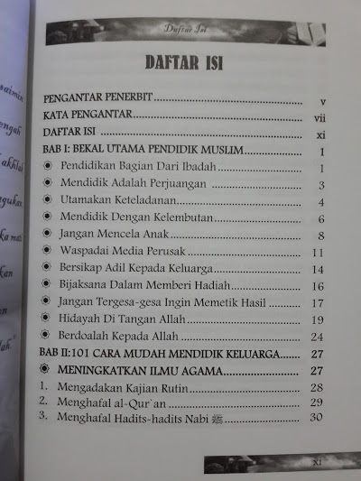 Buku 101 Cara Mudah Mendidik Keluarga Daftar Isi