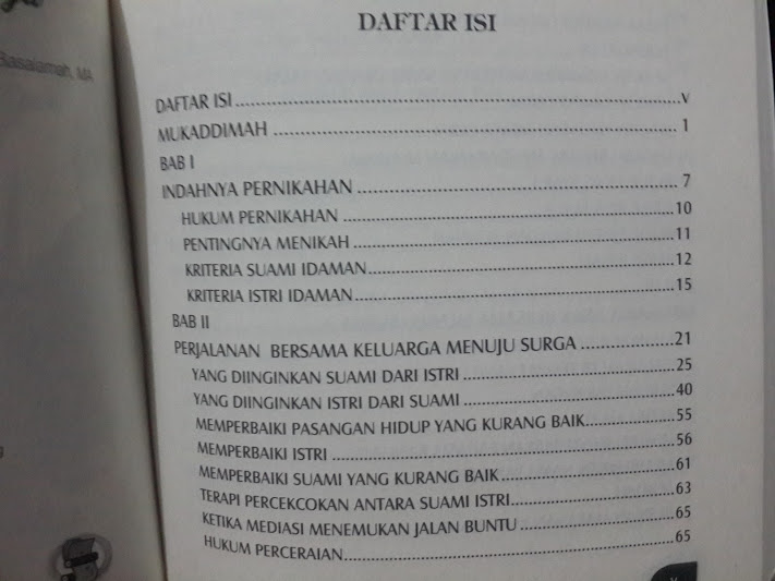 Buku Bersama Keluarga Masuk Surga Daftar Isi