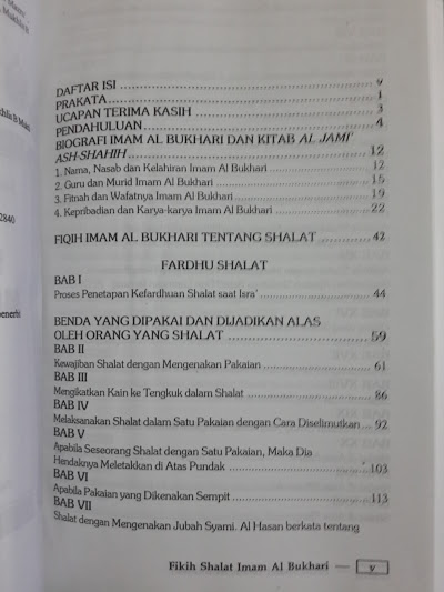 Buku Fikih Shalat Imam Al-Bukhari Daftar Isi