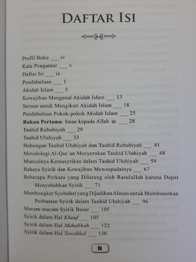 Buku Panduan Berakidah Yang Benar Daftar Isi