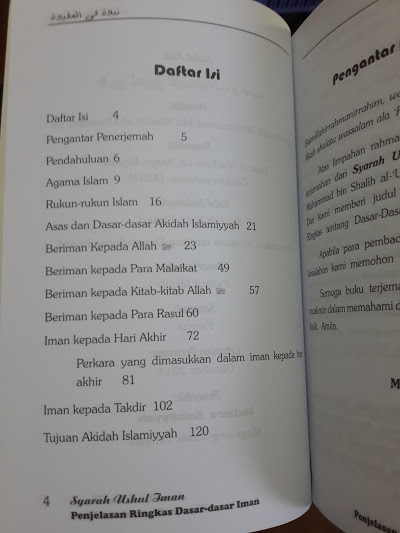 Buku Syarah Ushul Iman Penjelasan Ringkas Dasar Iman Daftar Isi