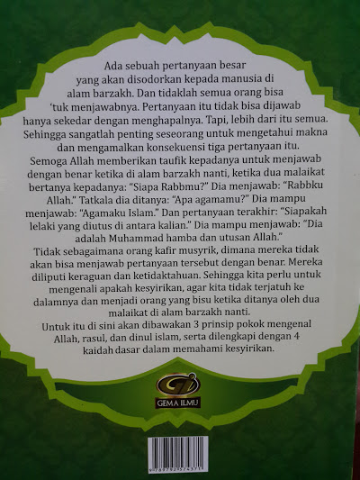 Buku Saku Terjemah Dan Matan Ushul Tsalatsah Qawaid Arba Cover 2