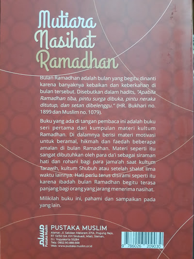 Buku Mutiara Nasihat Ramadhan 20 Kajian Ramadhan Seri 1 Cover 2