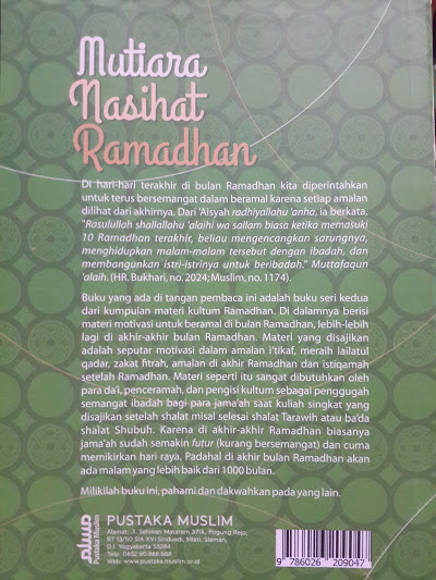 Buku Mutiara Nasihat Ramadhan 20 Kajian Ramadhan Seri 1 Cover 2