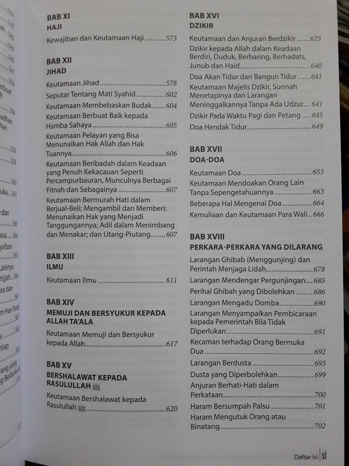 Buku Riyadhus Shalihin Meneladani Sunnah Menggapai Surga Daftar Isi