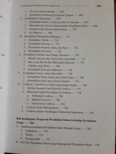 Buku Sumbangan Peradaban Islam Pada Dunia Daftar Isi