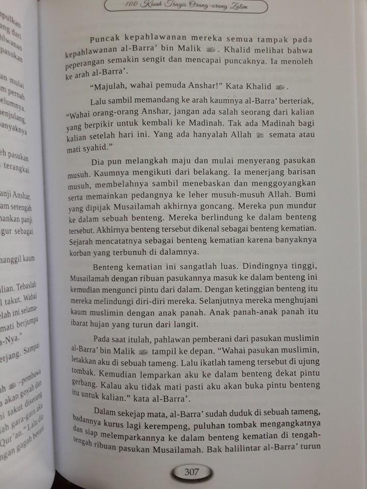 Buku 100 Kisah Tragis Orang-Orang Zalim Isi