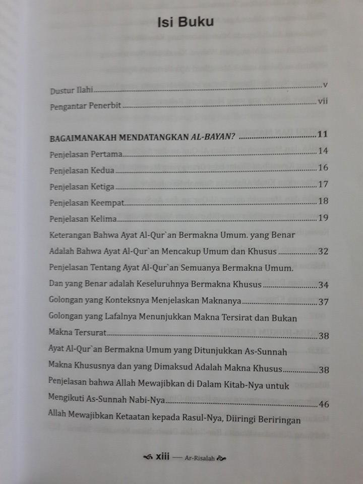 Buku Ar-Risalah Panduan Lengkap Fikih Dan Ushul Fikih Daftar Isi