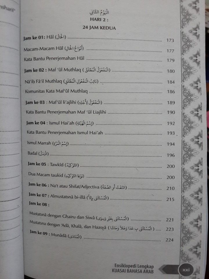 Buku Ensiklopedi Lengkap Kuasai Bahasa Arab Daftar Isi