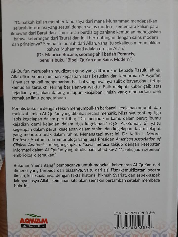 Buku Mukjizat Al-Qur'an Yang Tak Terbantahkan Cover 2