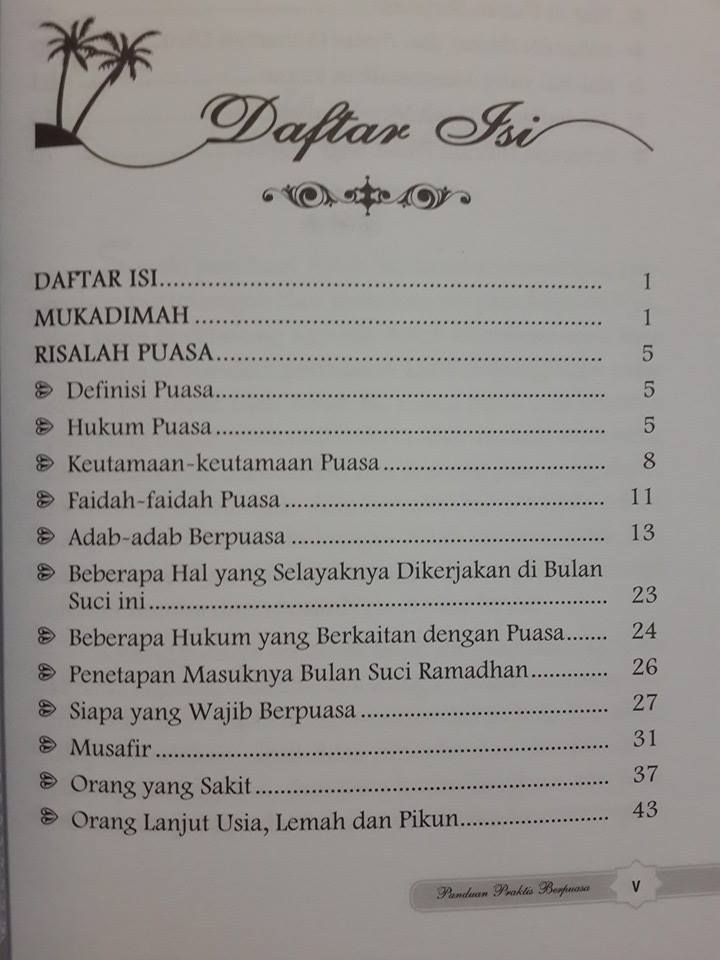 Buku Panduan Praktis Berpuasa Sebagaimana Ajaran Nabi Daftar Isi