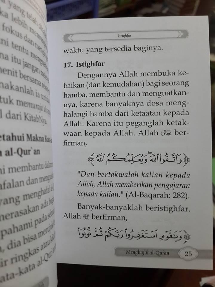 20 langkah agar mudah menghafal al-Qur'an saku isi