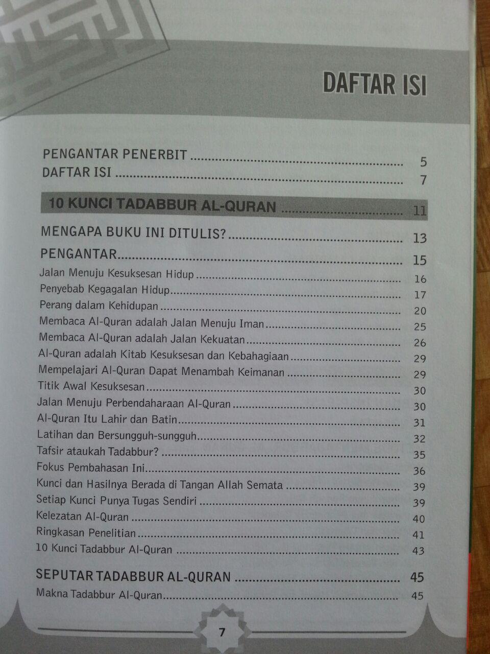 Buku Panduan Tadabbur Al-Quran isi