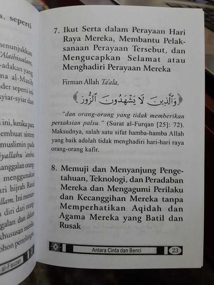 Buku Saku Antara Cinta Dan Benci Sikap Seorang Muslim isi