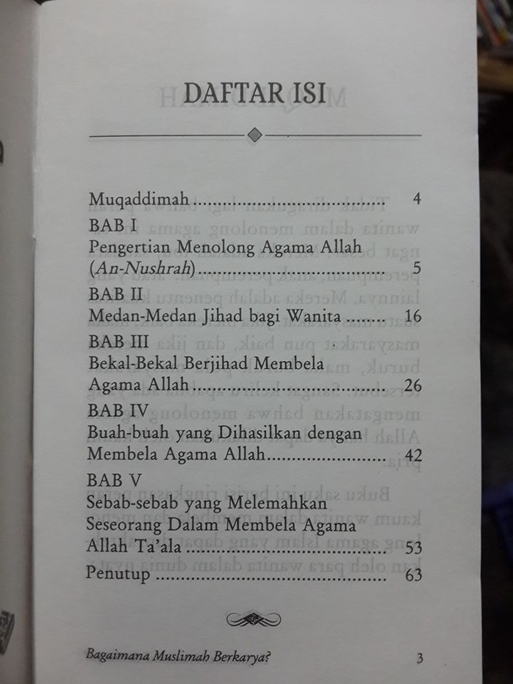 Buku Saku Bagaimana Muslimah Berkarya Daftar Isi