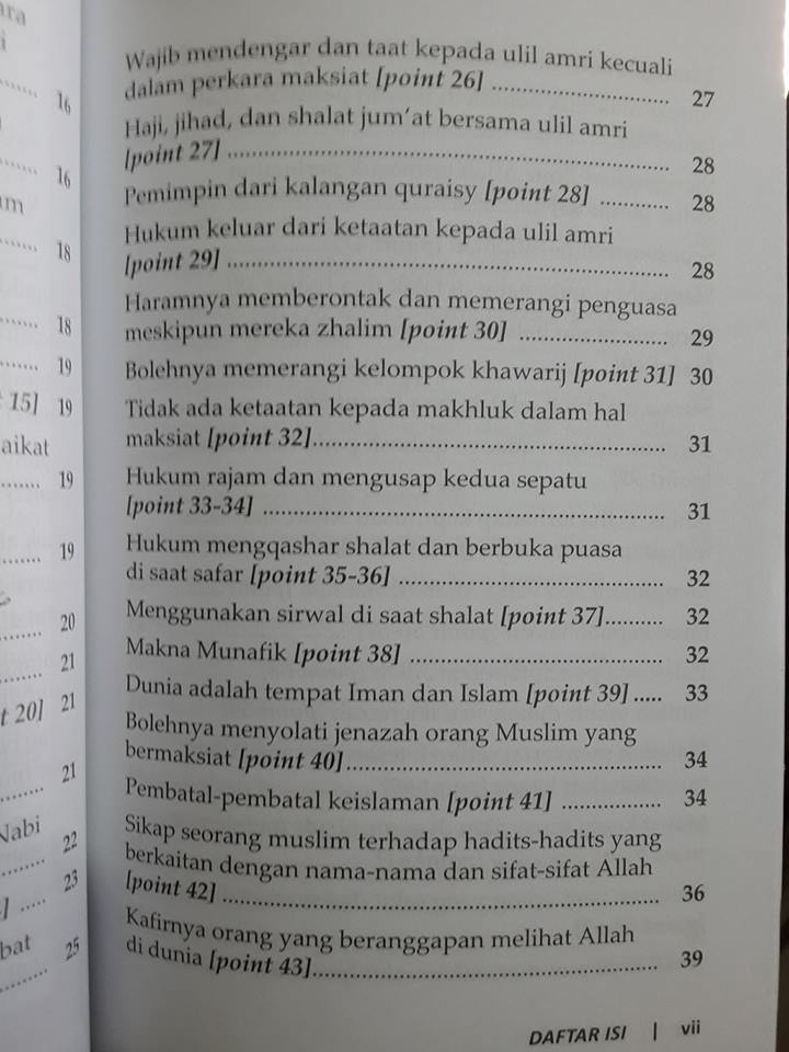 Buku Syarhus Sunnah Panduan Meniti Jalan Kebenaran Daftar Isi