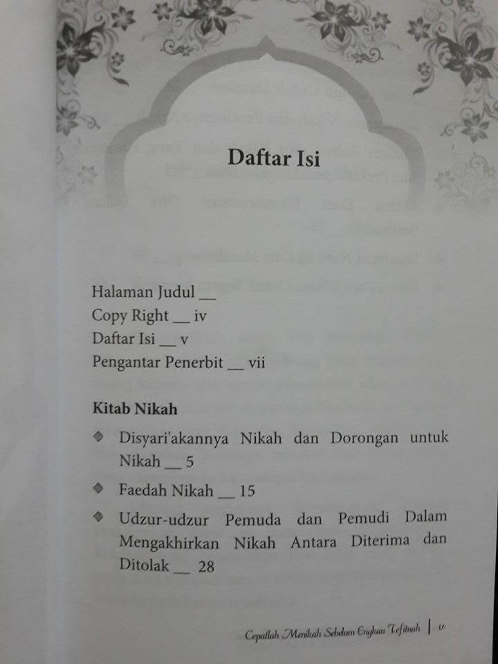cepatlah menikah sebelum engkau terfitnah buku isi