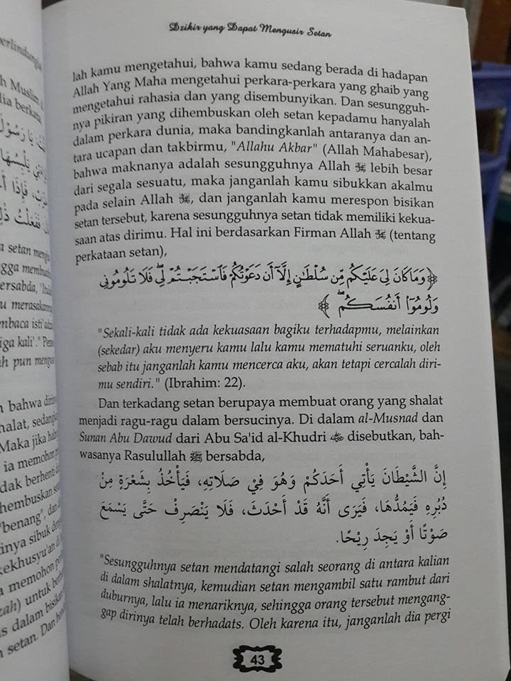 dzikir doa dan perbuatan pengusir setan buku isi