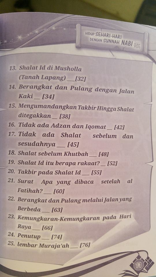 Buku Anak Hidup Sehari-hari Dengan Sunnah Nabi (Hari Raya) isi 2