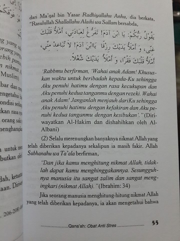 qana'ah obat anti stres buku isi