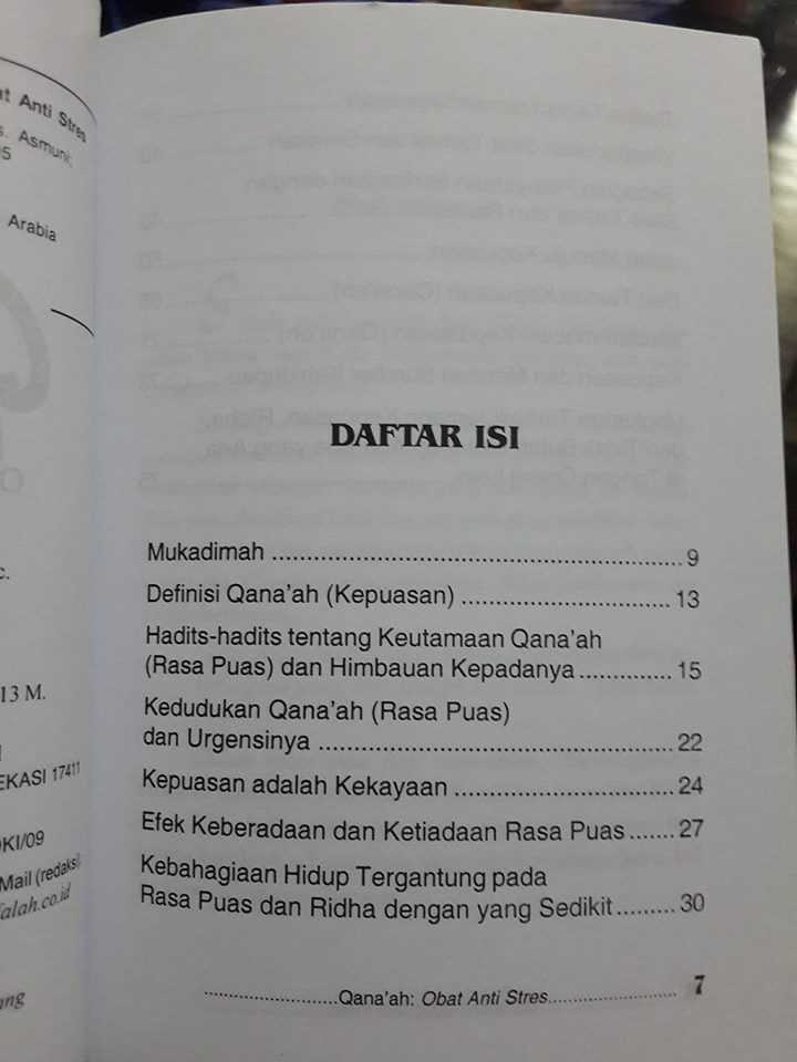 qana'ah obat anti stres buku isi 2