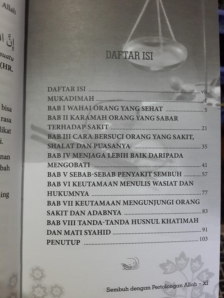 Buku Sembuh Dengan Pertolongan Allah Daftar Isi