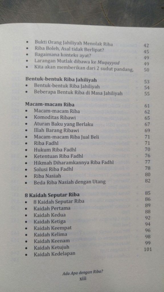 Buku Ada Apa Dengan Riba isi 