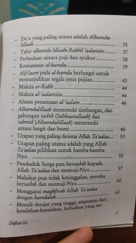 Buku Saku Alhamdulillah Dan Keutamaan Mengucapkannya isi