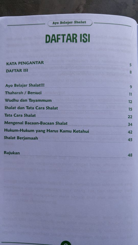 Buku Anak Ayo Belajar Shalat Sesuai Tuntunan Nabi isi