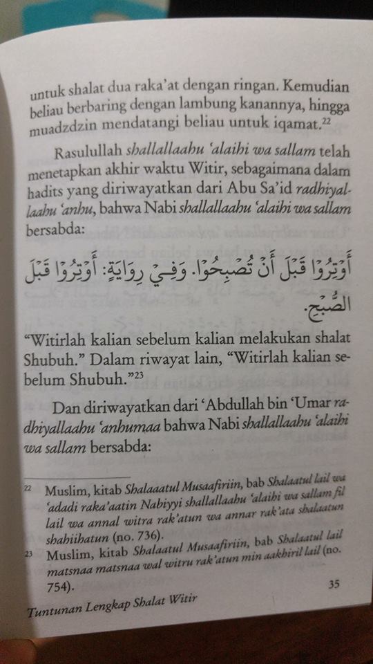 Buku Saku Panduan Lengkap Shalat Witir isi