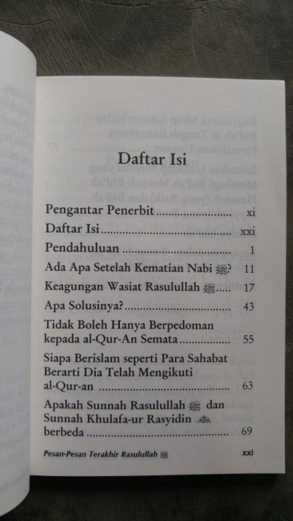 Buku Pesan Pesan Terakhir Rasulullah isi