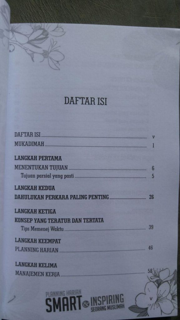 Buku Planning Harian Smart Inspiring Seorang Muslimah isi 