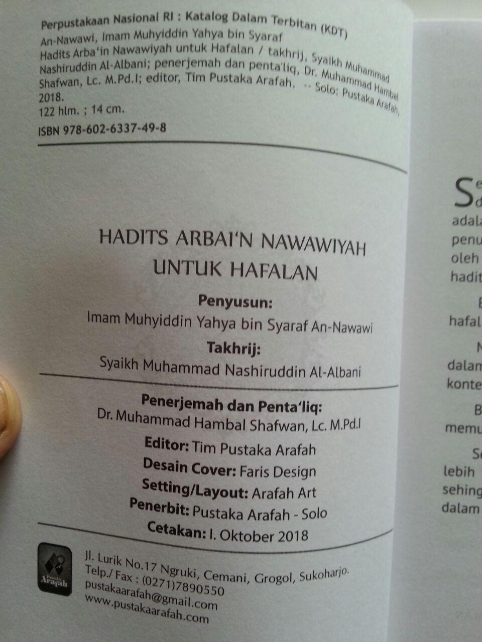 Buku Hadits Arba'in Nawawiyah Untuk Hafalan isi 3