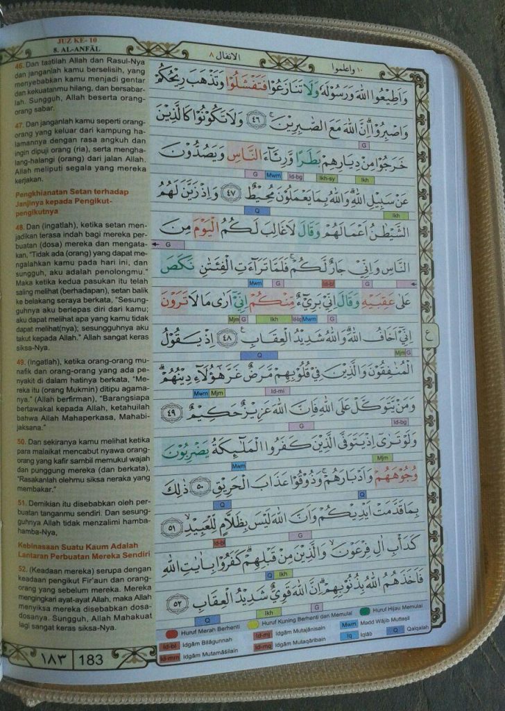 Al-Quran Mushaf Dengan Waqaf Ibtida Tajwid Blok Warna isi