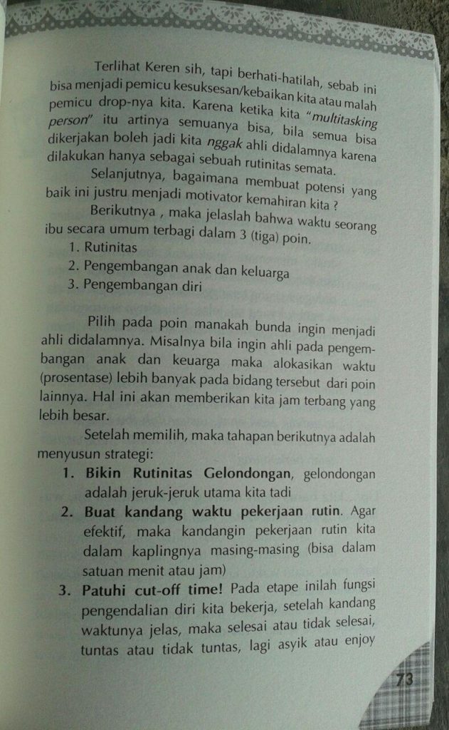 Buku Bunda Cekatan 12 Ilmu Dasar Manajemen Rumah Tangga isi 2