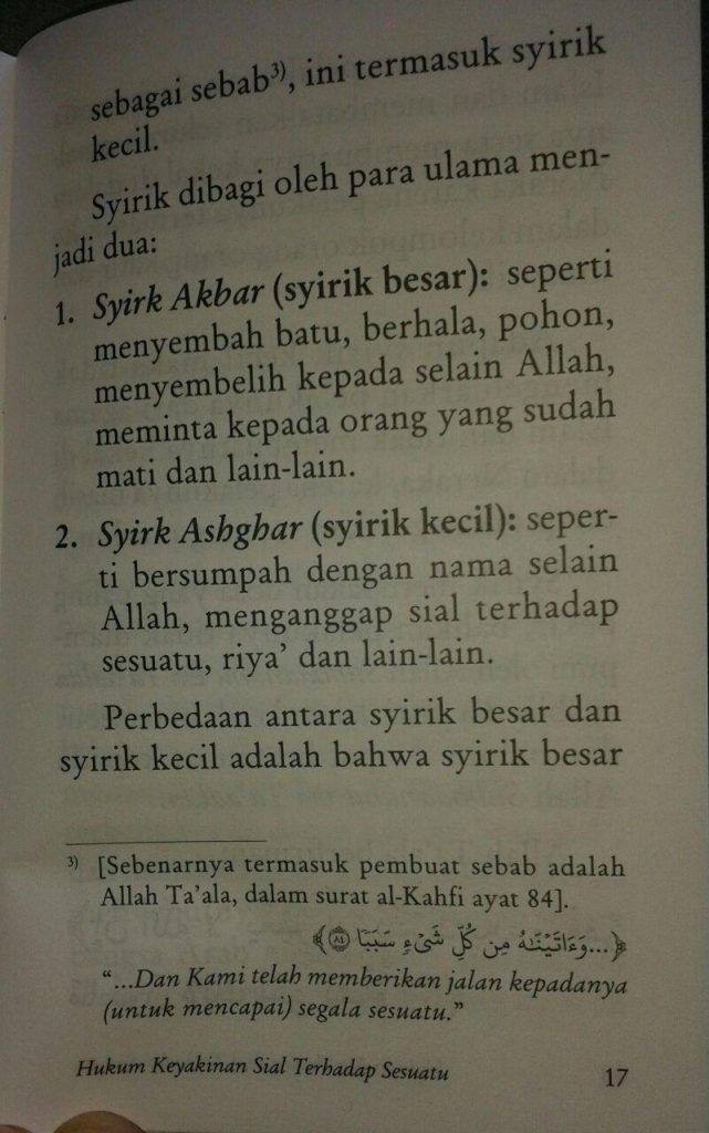 Buku Saku Hukum Keyakinan Sial Terhadap Sesuatu isi 