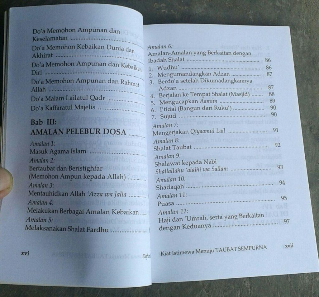 Buku Kiat Istimewa Menuju Taubat Sempurna isi