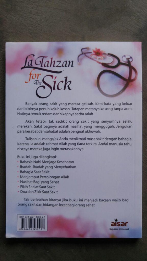 Buku La Tahzan For The Sick Bahagia Saat Sakit cover 2