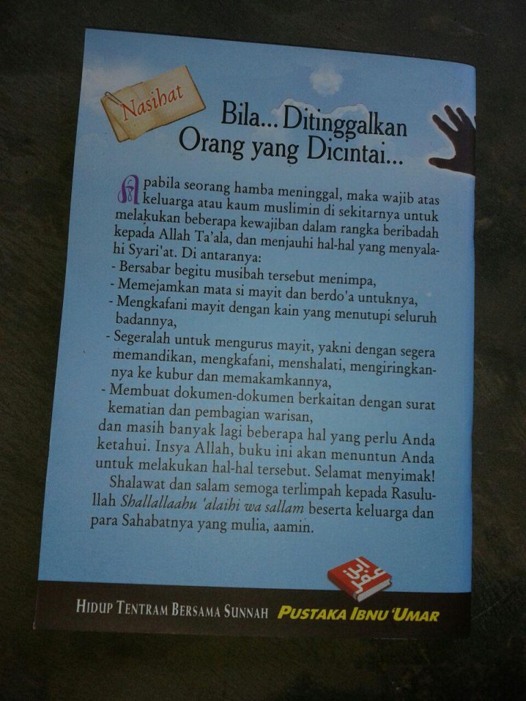Buku Nasihat Bila Ditinggalkan Orang Yang Dicintai cover