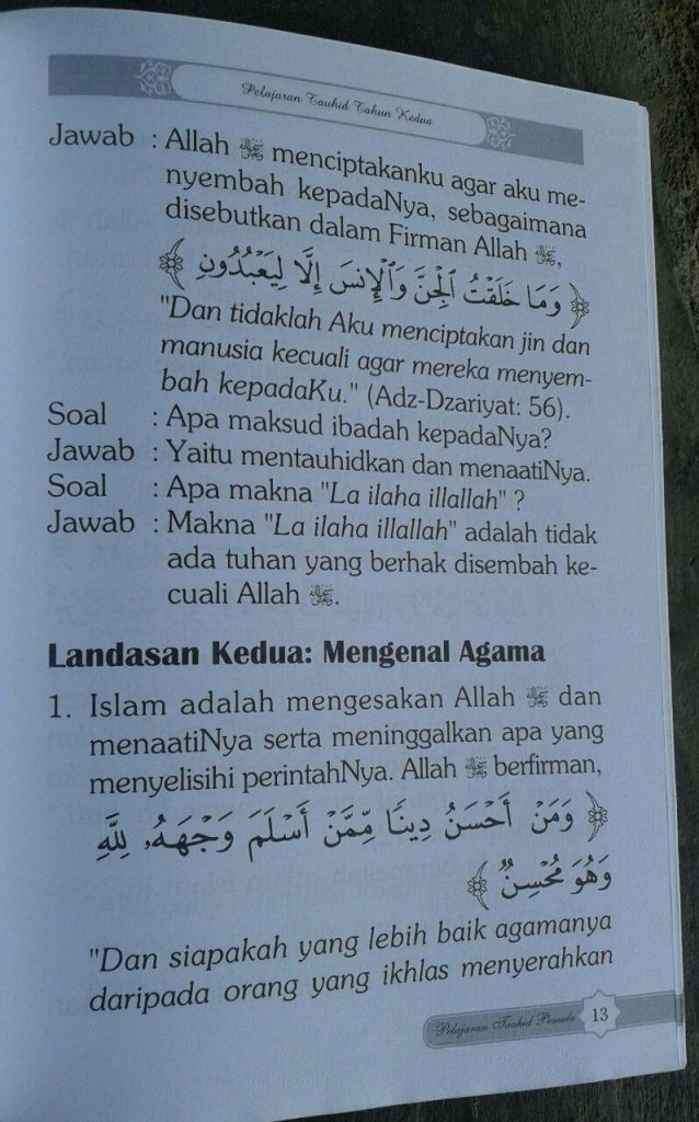 Buku Pelajaran Tauhid Untuk Pemula isi 3