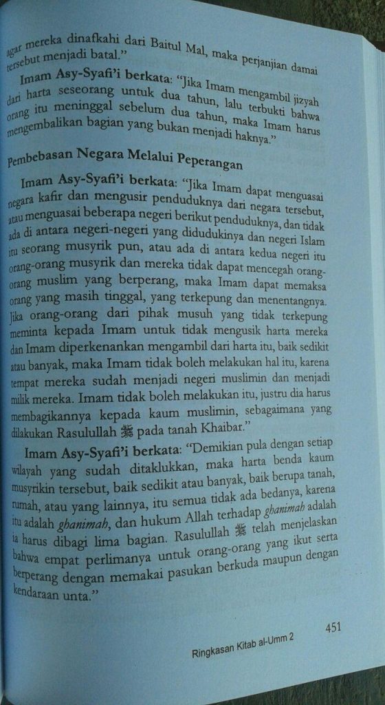 Ringkasan Al-Umm 1 Set 2 Jilid isi 4